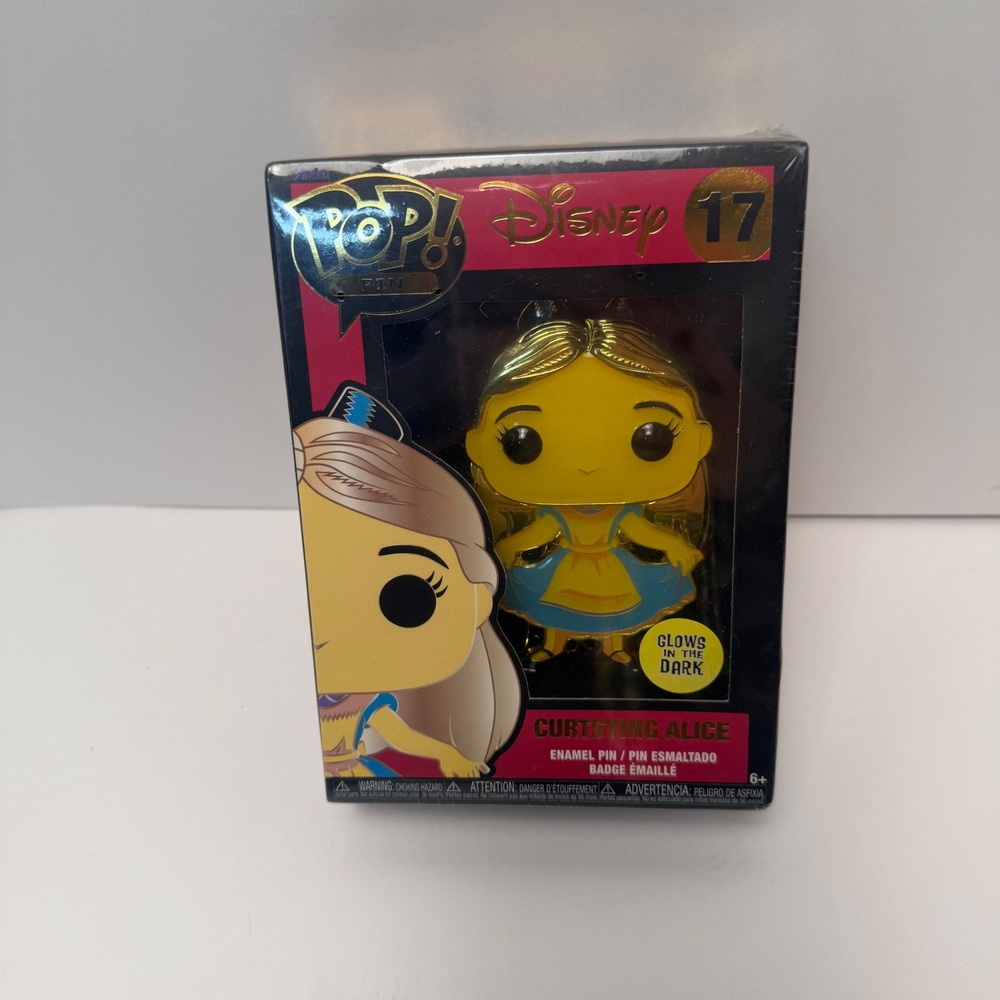 Funko Pop Pin Disney Alice in Wonderland Curtsying Alice 17 Glow in the Dark Pin